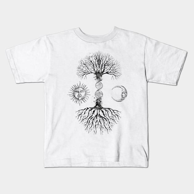 DNA Tree Kids T-Shirt by erzebeth